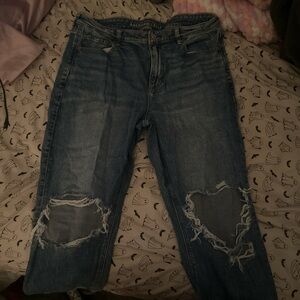 American Eagle Outfitters Women's Distressed Blue Boyfriend Jeans